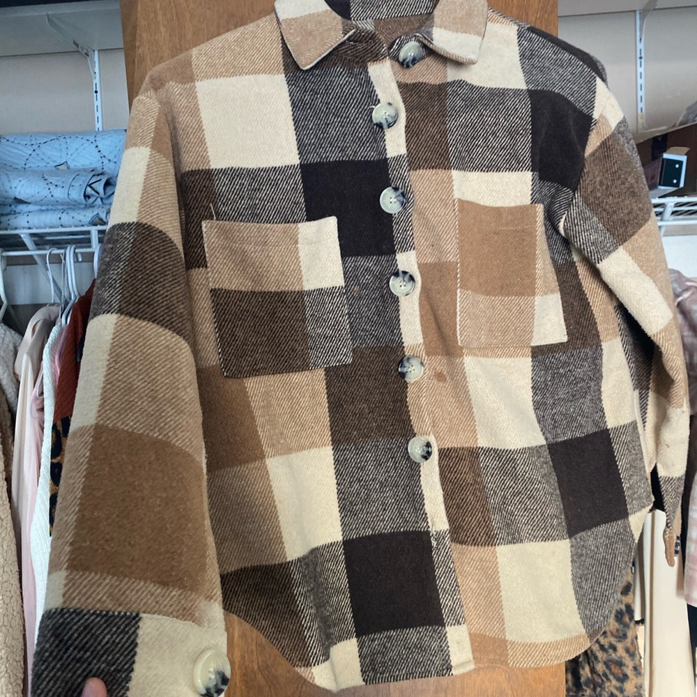 Plaid Button-Up Jacket - Picture 2 of 3